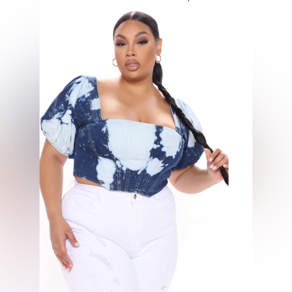 Denim Corset Top -Acid Wash 
Large 
Never worn